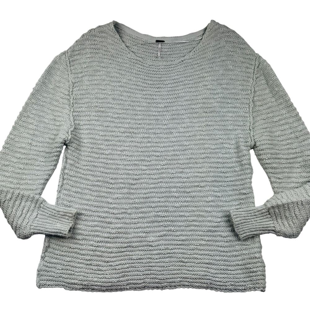 Free People Moss Menace Ribbed Chunky Knit Cotton Blend Sweater Women's Size XS